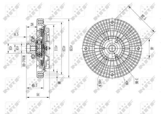 Віскомуфта вентилятора 49566 NRF