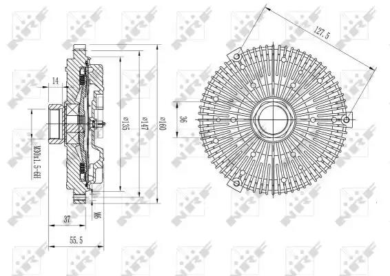 Termosprzęgło wentylatora mercedes klasa m 32b 98-02 wiskoza 49593 NRF