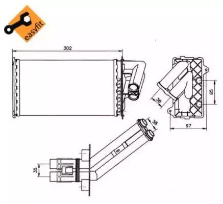Радиатор отопителя easy fit 50577 NRF
