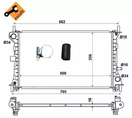 Радиатор охлаждения двигателя easy fit 509615 NRF