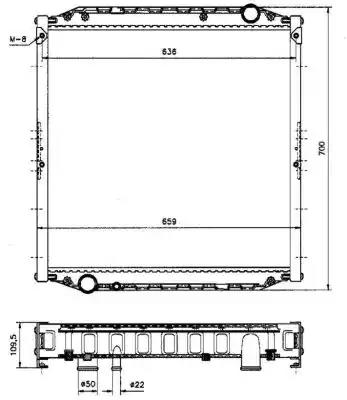 Радіатор, система охолодження двигуна 51569A NRF