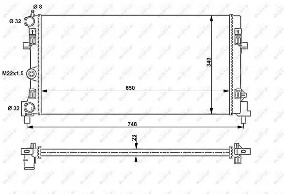 Радіатор системи охолодження 53024A NRF
