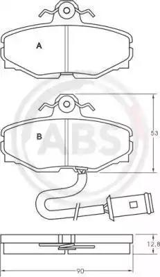 Комплект тормозных колодок дисковый тормоз 36569 A.B.S.