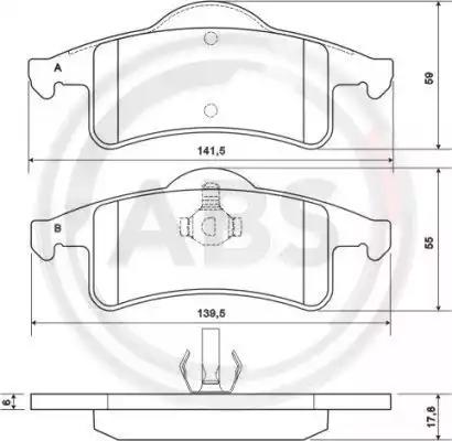 Гальмівні колодки зад. cherokee/grand cherokee 99-10 38791 A.B.S.