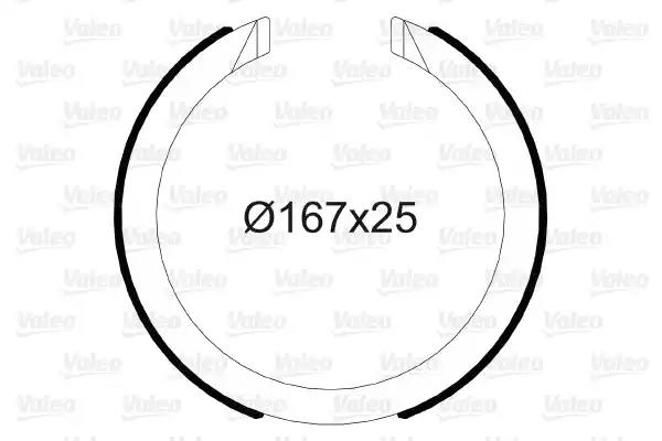 Комплект гальмівних колодок, стоянкове гальмо 564149 VALEO