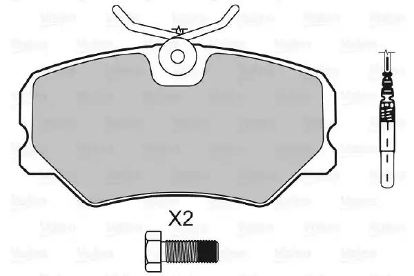 Комплект гальмівних накладок, дискове гальмо 598179 VALEO