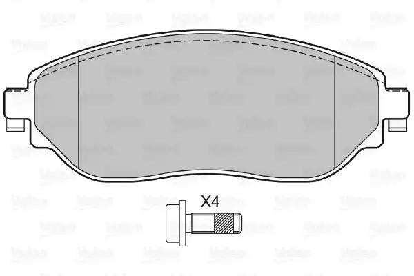 Комплект гальмівних накладок, дискове гальмо 601485 VALEO