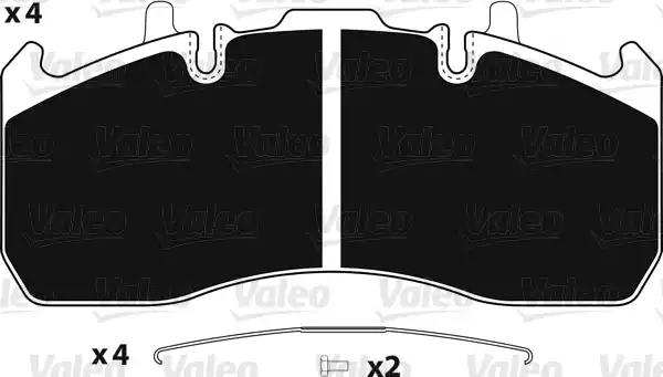 Комплект гальмівних колодок 882244 VALEO