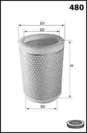 Повітряний фільтр EL1566 MECAFILTER