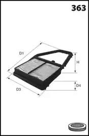 Повітряний фільтр ELP3984 MECAFILTER
