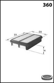 Повітряний фільтр ELP9087 MECAFILTER