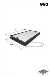 Фільтр, повітря у салоні ELR7016 MECAFILTER