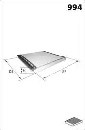 Фільтр, повітря у салоні ELR7126 MECAFILTER