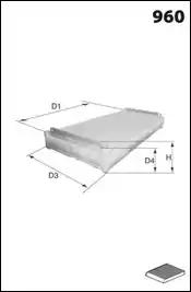 Фільтр, повітря у салоні JLR7039 MECAFILTER