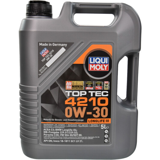 Олива моторна top tec 4210 0w-30 5л 21605 LIQUI MOLY