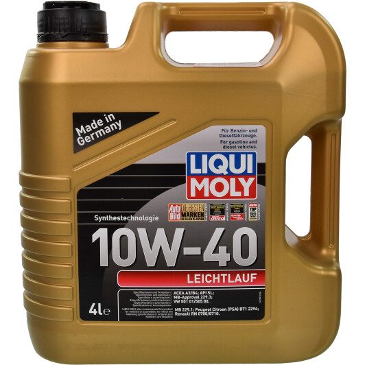Олива моторна leichtlauf 10w-40 4л 9501 LIQUI MOLY