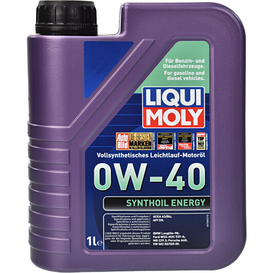 Олива моторна synthoil energy 0w-40 1л 9514 LIQUI MOLY
