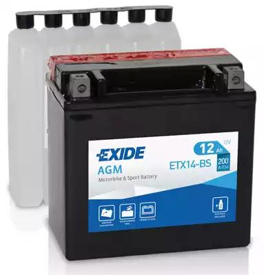 Акумулятор сухозаряджений agm 12ah 200a ETX14BS EXIDE