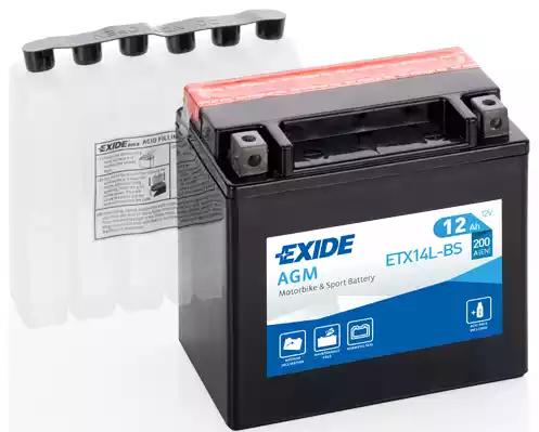 Акумулятор 12ah-12v exide agm 150х87х145 r en200 ETX14LBS EXIDE