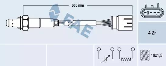 Sonda lambda alfa romeo fiat lancia 77586 FAE