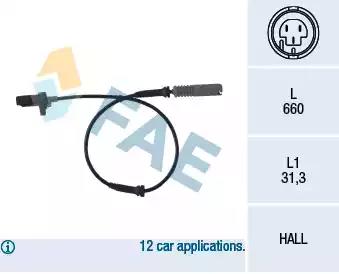 Датчик, кількість обертів колеса 78044 FAE