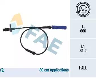 Датчик, кількість обертів колеса 78045 FAE