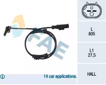 Датчик, кількість обертів колеса 78048 FAE