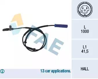 Датчик, кількість обертів колеса 78076 FAE
