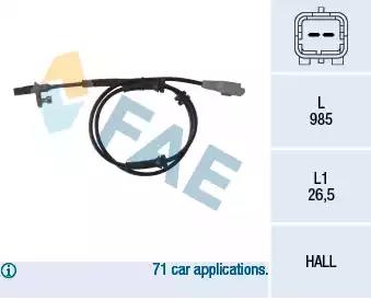 Датчик, кількість обертів колеса 78118 FAE