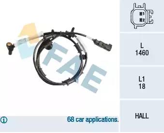 Датчик, кількість обертів колеса 78215 FAE