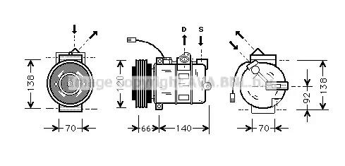 Компресор, система кондиціонування повітря AIAK150 AVA