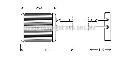 Теплообмінник система опалення салону AL6072 AVA QUALITY COOLING