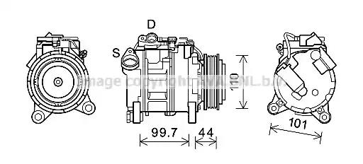 Bwak493 ava компресор кондиціонера bmw 3 series e90 2005 318d 2.0  вир-во... BWAK493 AVA