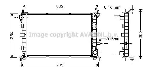 Fd2264 ava радіатор охолодження focus 1.4 1.6 1.8 98- FD2264 AVA