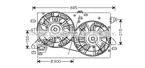 Ava ford вентилятор радіатора з дифузором mondeo iii 1.8 2.0 00- FD7503 AVA QUALITY COOLING