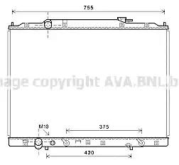 Радіатор охолодження двигуна honda pilot 09- 3.5i  ava HD2267 AVA
