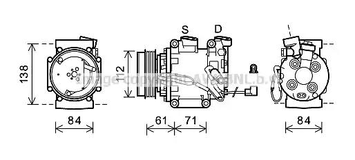 Компресор, система кондиціонування повітря HDAK275 AVA QUALITY COOLING