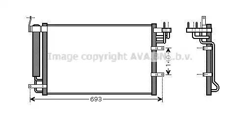 Ava kia радіатор кондиціонера cerato i 04- KA5093D AVA
