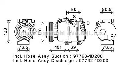 Ava kia компресор carens iii 2.0 cvvt 06- KAK275 AVA