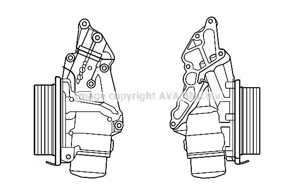 Ava db оливний радіатор без корпуса w203/204/211/212 x164 w164 221 sprinter... MS3688 AVA