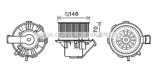 Вентилятор салону mb vw вир-во ava MS8648 AVA