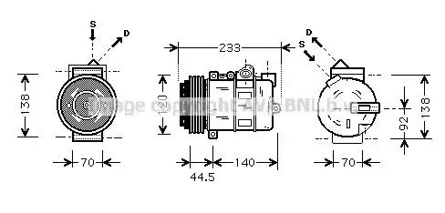 Ava db компресор кондиціонера w202 w210 MSAK277 AVA