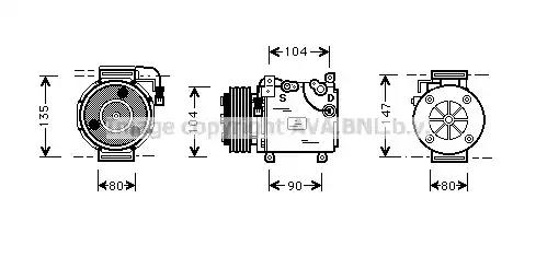 Компресор, система кондиціонування повітря MTAK037 AVA QUALITY COOLING