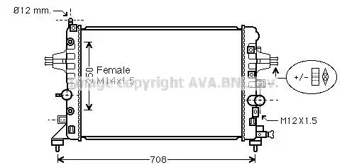 Ava opel радіатор сист. охолодження astra h 1.6 aut 04- OL2482 AVA QUALITY COOLING