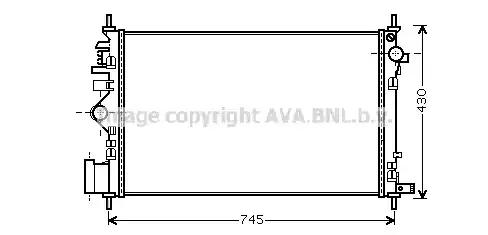 Ava opel радіатор системи охолодження двигуна insignia a 2.0 08-... OLA2469 AVA