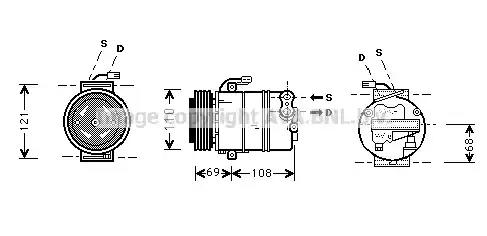 Компресор, система кондиціонування повітря OLAK317 AVA QUALITY COOLING