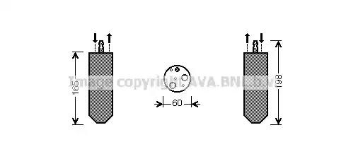 Осушувач кондиціонера renault duster 16i 10 at  logan 15d 16i 07  ava RTD364 AVA