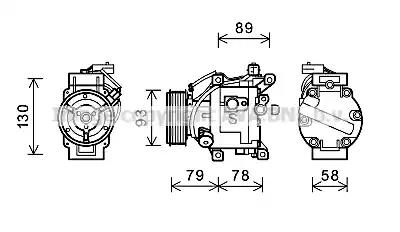 Компресор, система кондиціонування повітря TOAK667 AVA QUALITY COOLING