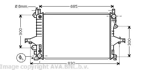 Радіатор охолодження двигуна v70 all 00-07/s80 20/4/9 ava VO2115 AVA