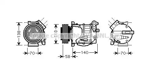 Компресор, система кондиціонування повітря VOAK144 AVA QUALITY COOLING